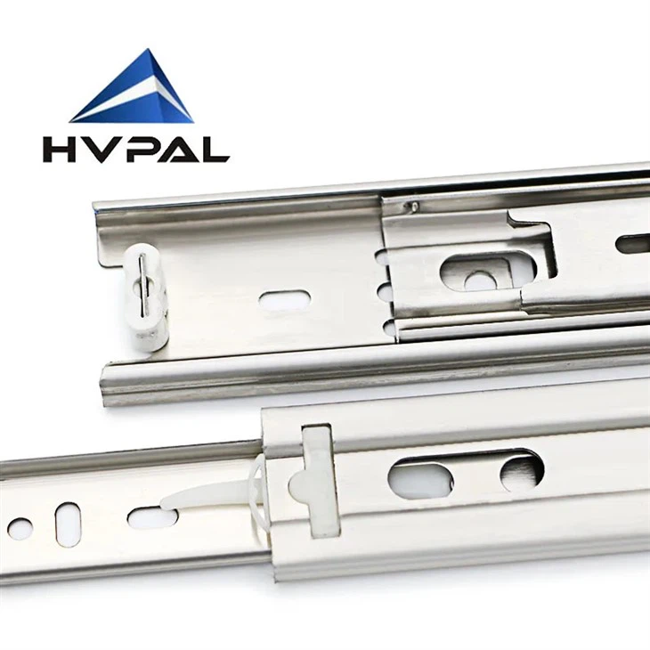 Corrediça de extensão total de seção 304 3 em aço inoxidável 45kg